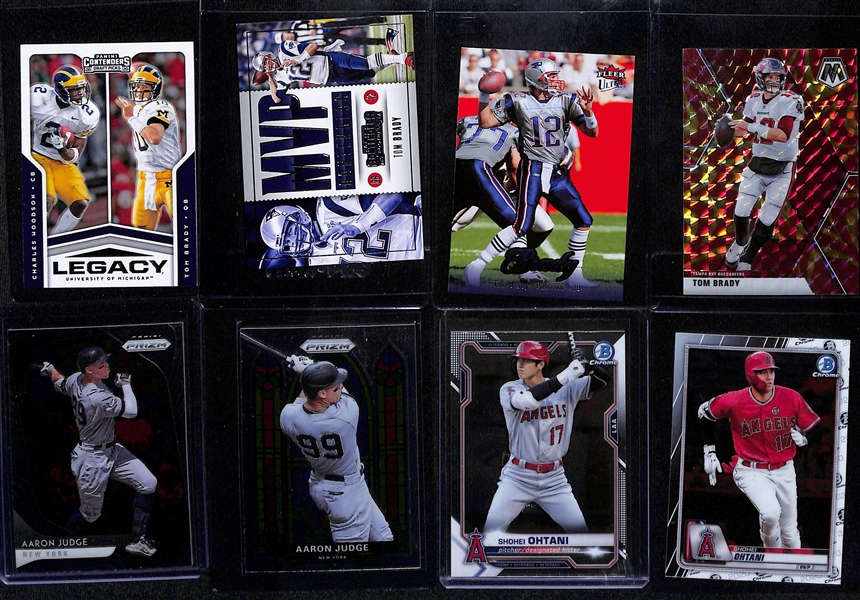 Lot of (45+) Mostly Modern Multi-Sport Lot w. Many Stars Like Tom Brady, Judge, Ohtani, Trout, Many Others and Autographs